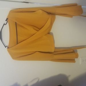 Surplice Neck Front Tie Blouse (Bell Bottom Sleeves)